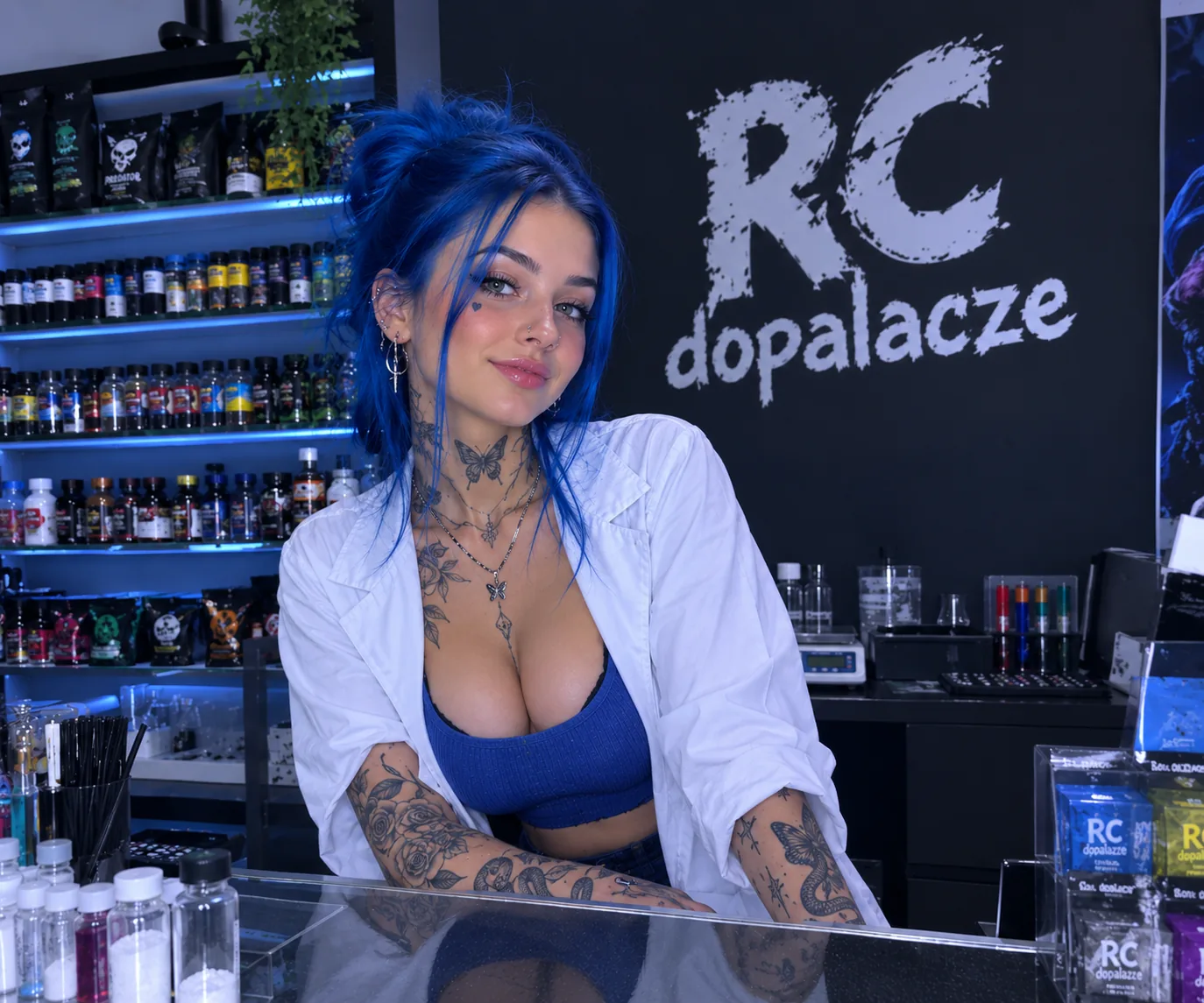 Працівниця RC Dopalacze біля прилавка крамниці